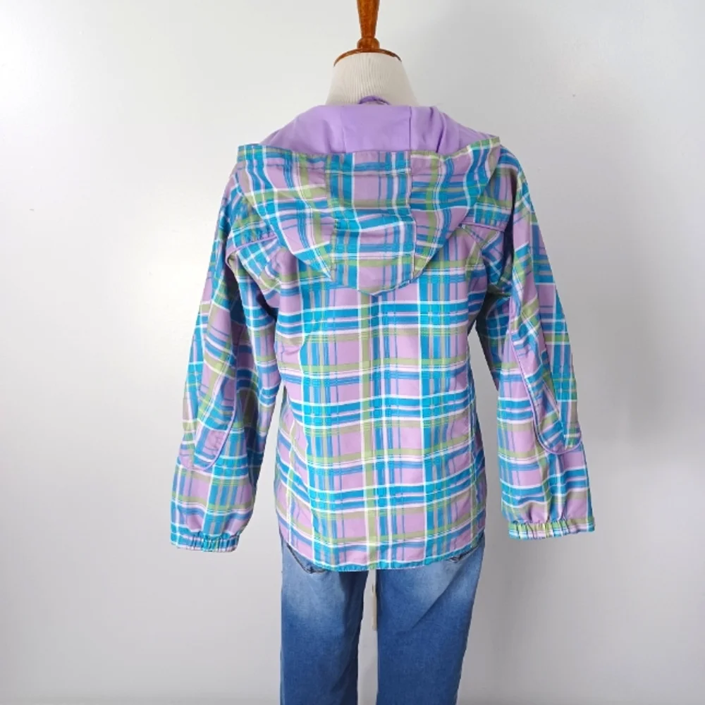 WOMEN'S VINTAGE 90'S BIG CHILL HOODED WINDBREAKER SIZE L 14/16 - Picture 3 of 14